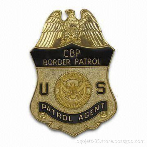 Imitation Hard Enamel Emblem with Two-tone Finish and Curved Surface